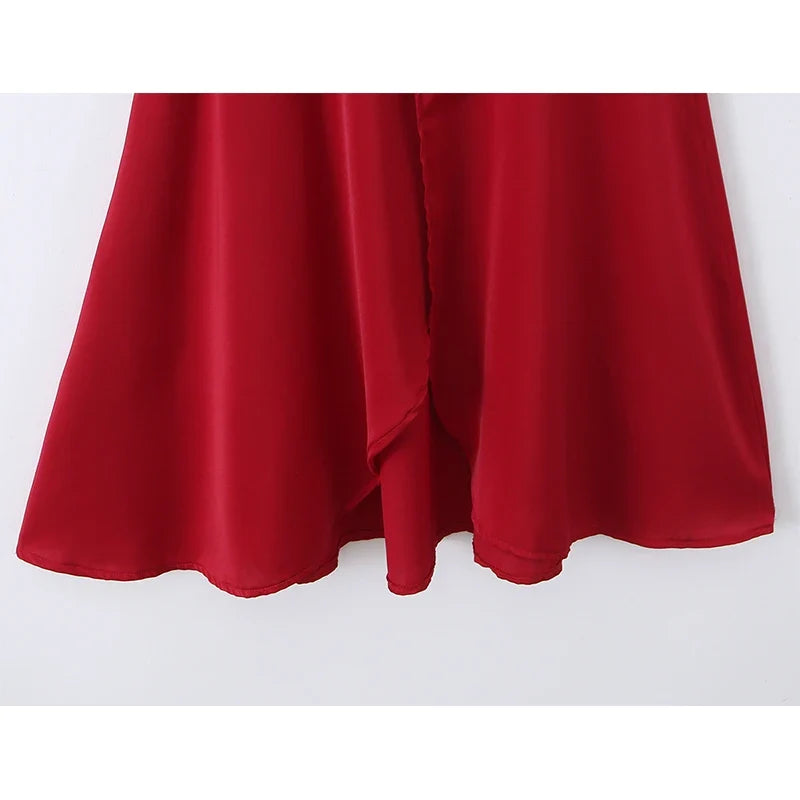 Wine Red Corset Spaghetti Strap Midi Sexy Dresses