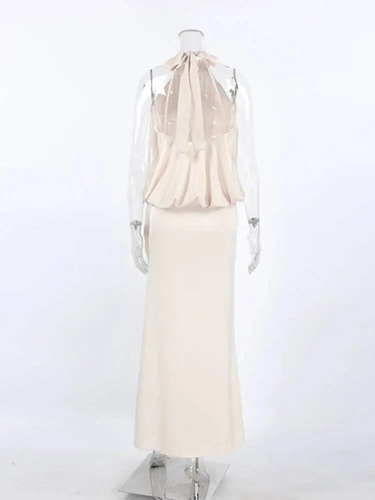 Summer Light Luxury Hanging Neck Sleeveless Backless Slim Fit Dresses