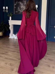 Autumn Soft Temperament Long Sleeve Long Dresses