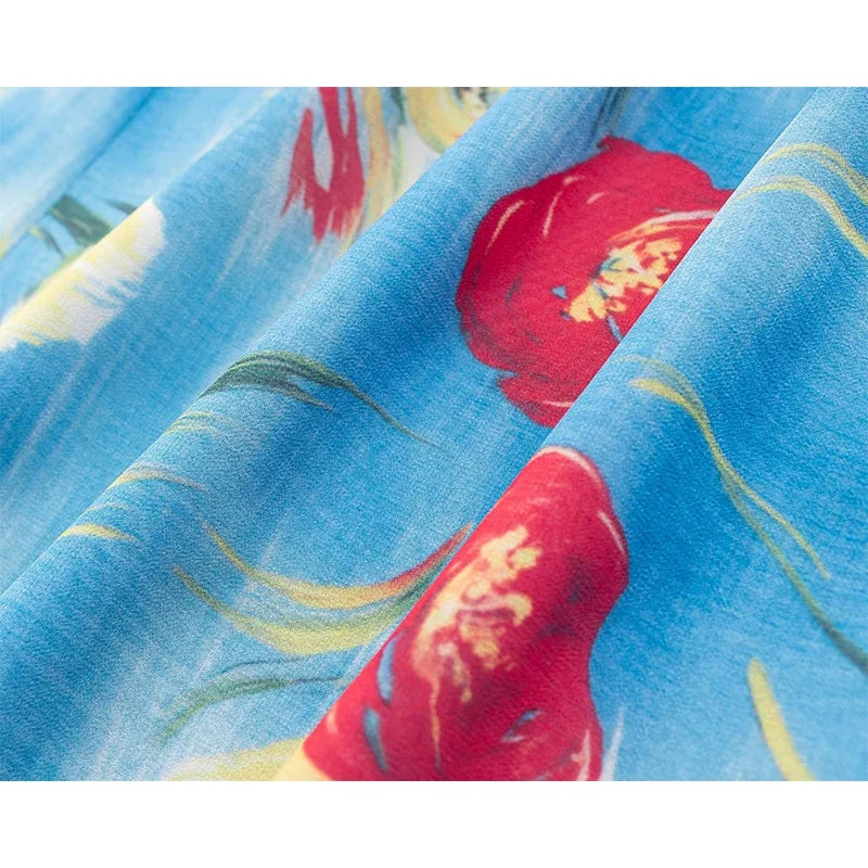 Print Square Neck Maxi Dresses