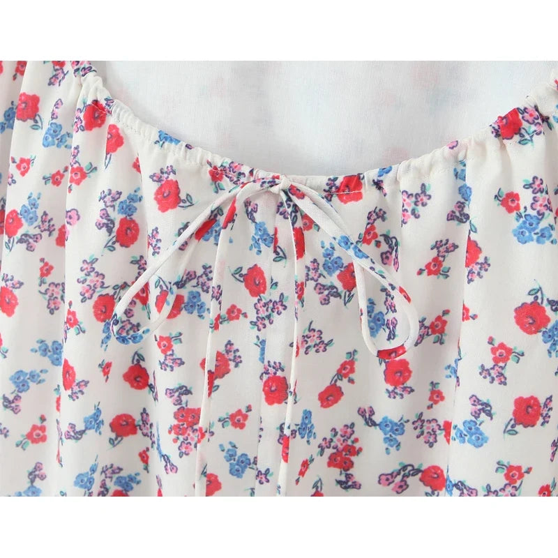 Sexy Backless Floral Print Halter Mini Dresses