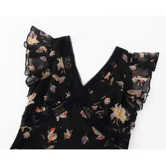 French Style Floral Print Elegant Summer Dresses