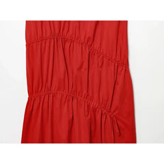 Summer O Neck Sleeveless Casual Long Tank Dresses Red Vestidos