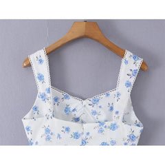 European And American Sexy Fashionable Sweet Floral Slim Sling Dresses