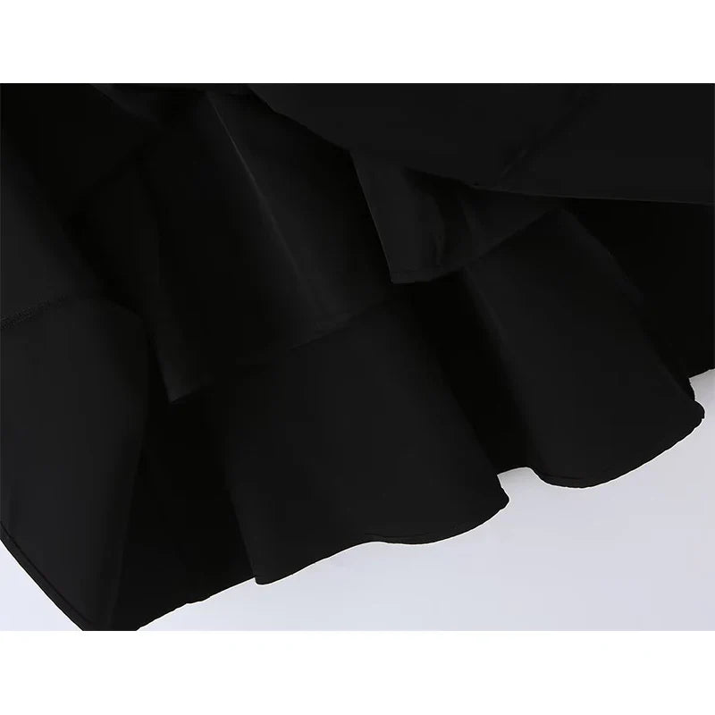 Black Square Neck Midi Dresses