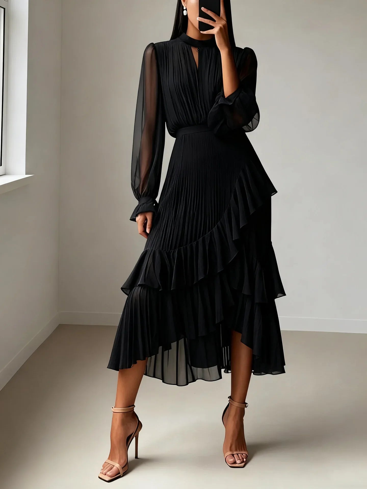 Summer Solid Color High Waist Dresses