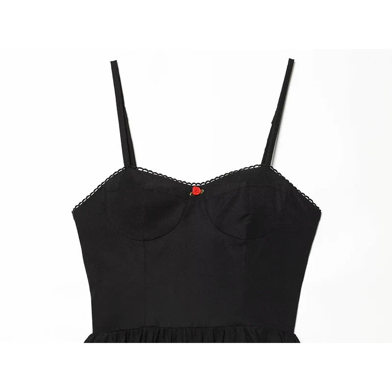 Black Lace Trim Sexy Mini Dresses