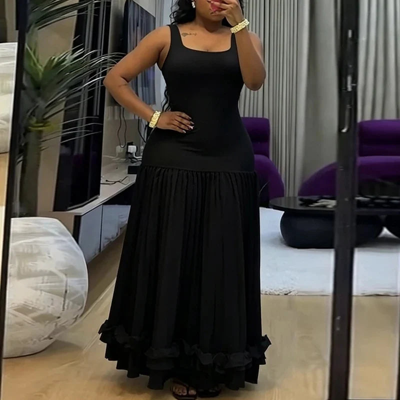 Square Collar Halter Evening Dresses