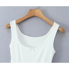 Layered Ruffle Hem White Tank Dresses