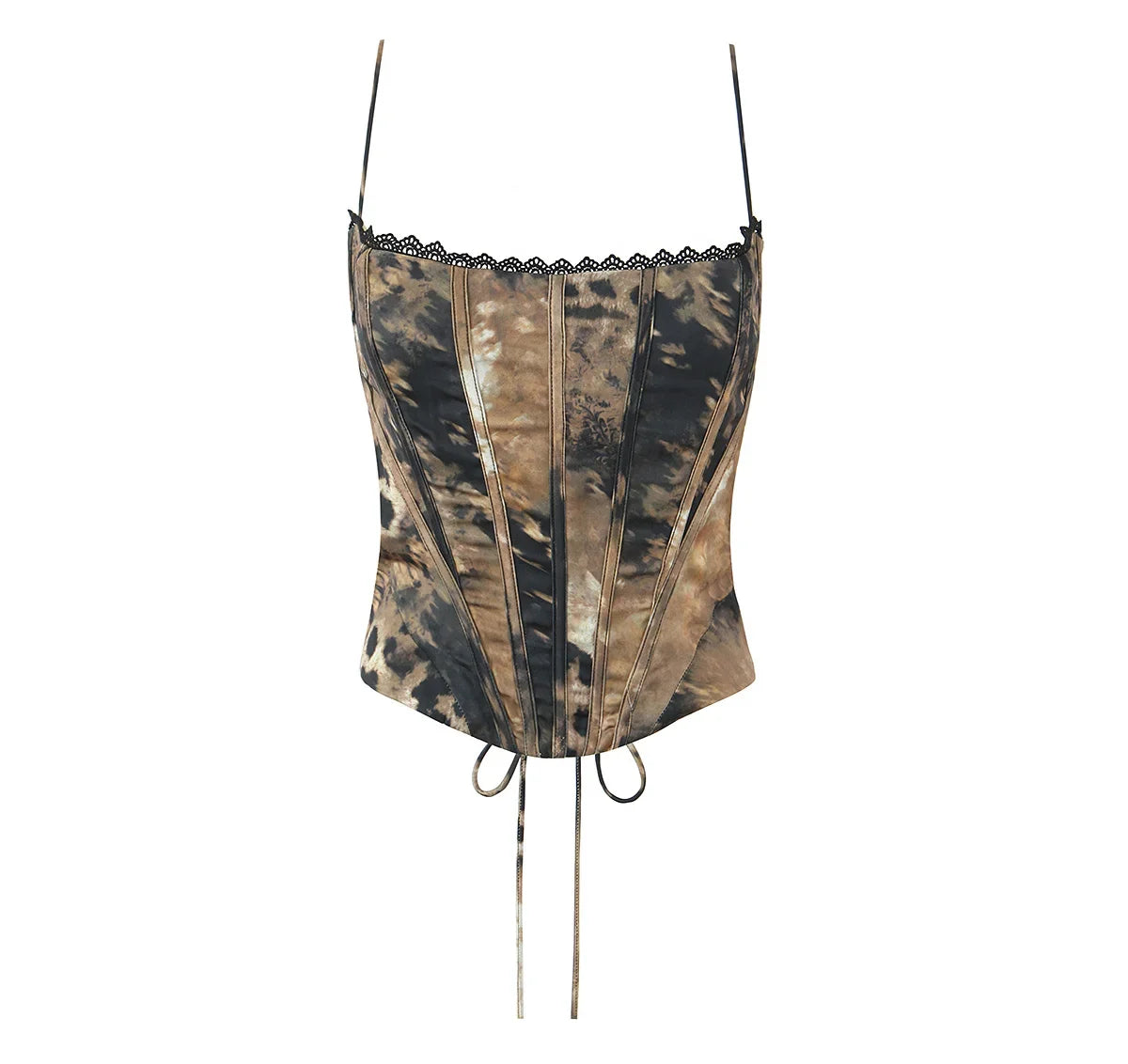 Spice Girls Sexy Leopard Satin Corset Camis Lace Up Bandage Back Fit Slim Y2K Summer Tops For Beach Party Club Streetwear