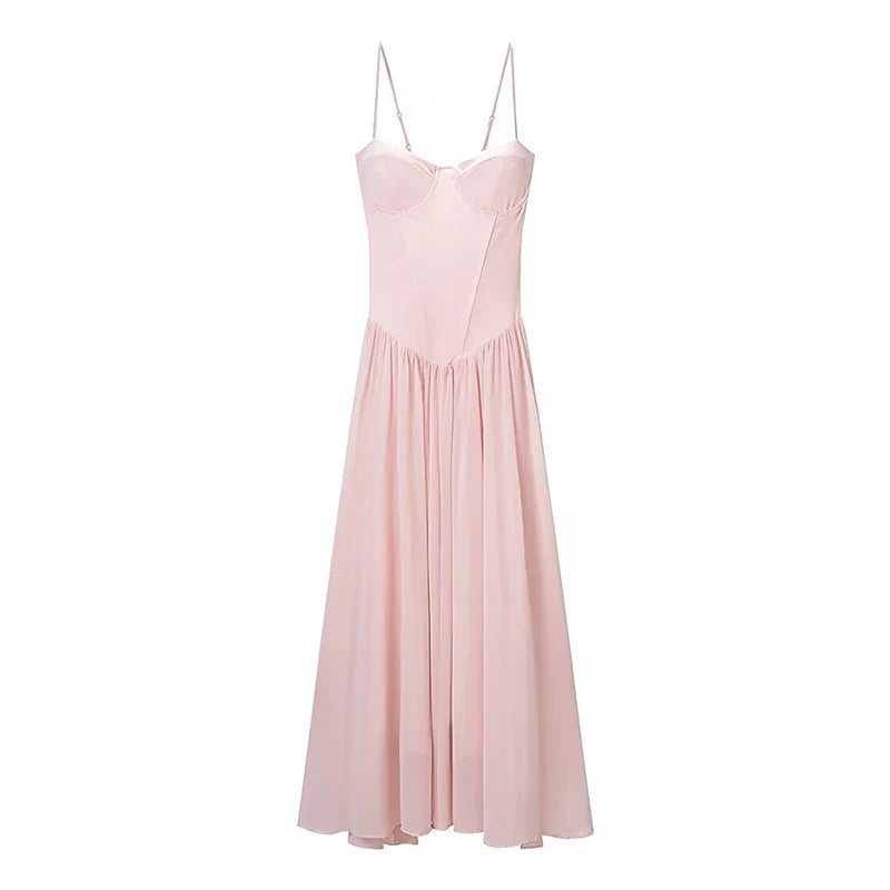 Pink Corset Maxi Dresses