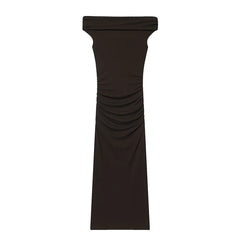 Off Shoulder Long Draped Dresses