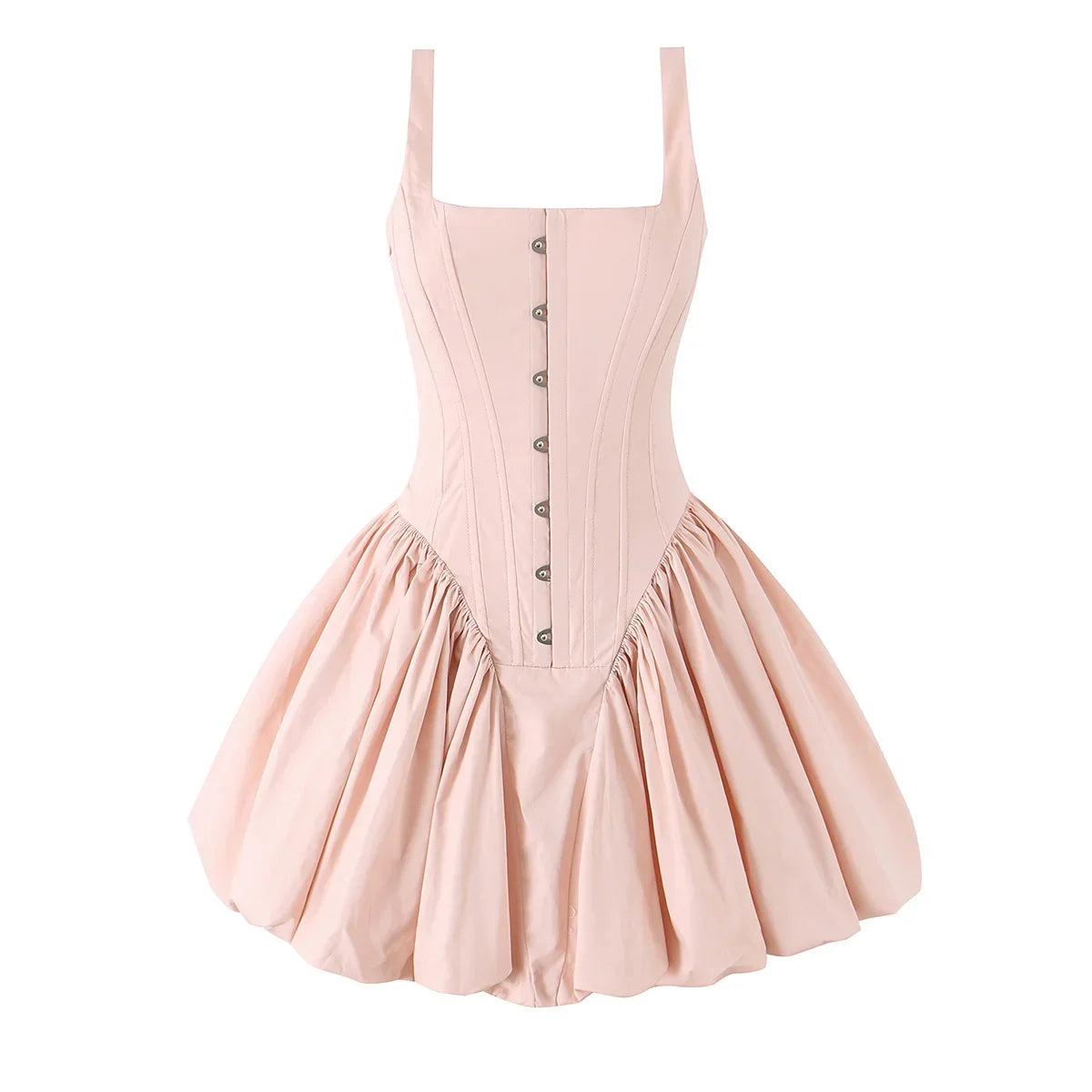 Pink Corset Style Bubble Mini Dresses