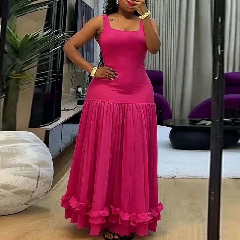 Square Collar Halter Evening Dresses
