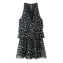 Black Polka Dot Mini Dresses