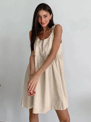 Sleeveless Bandage Patchwork Dresses
