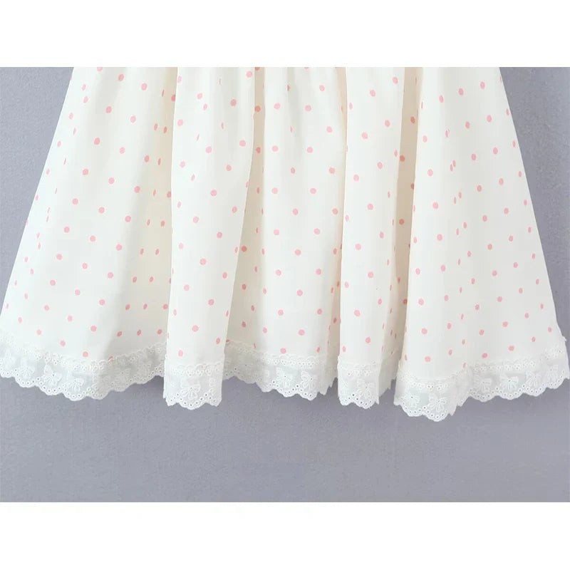 French Retro Temperament Polka Dot Camisole Dresses