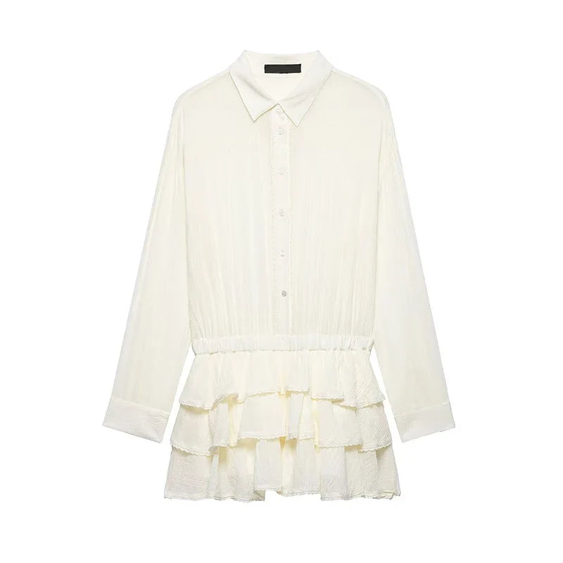 Spring Summer Long Sleeve Mini Dresses