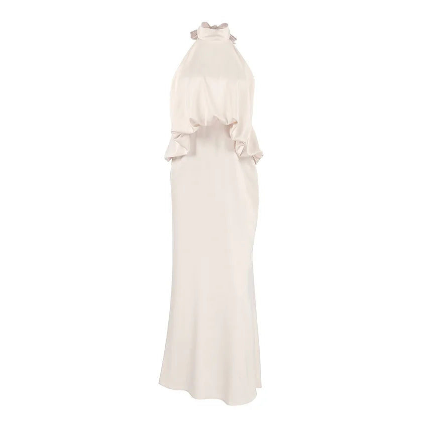 Summer Light Luxury Hanging Neck Sleeveless Backless Slim Fit Dresses