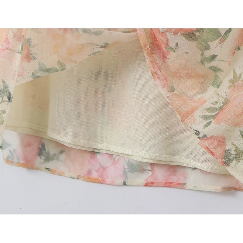 Sexy Romantic Floral Print Corset Maxi Dresses