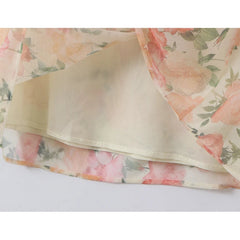 Sexy Romantic Floral Print Corset Maxi Dresses