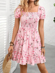 Elegant Romantic Ditsy Floral Print Mini Dresses