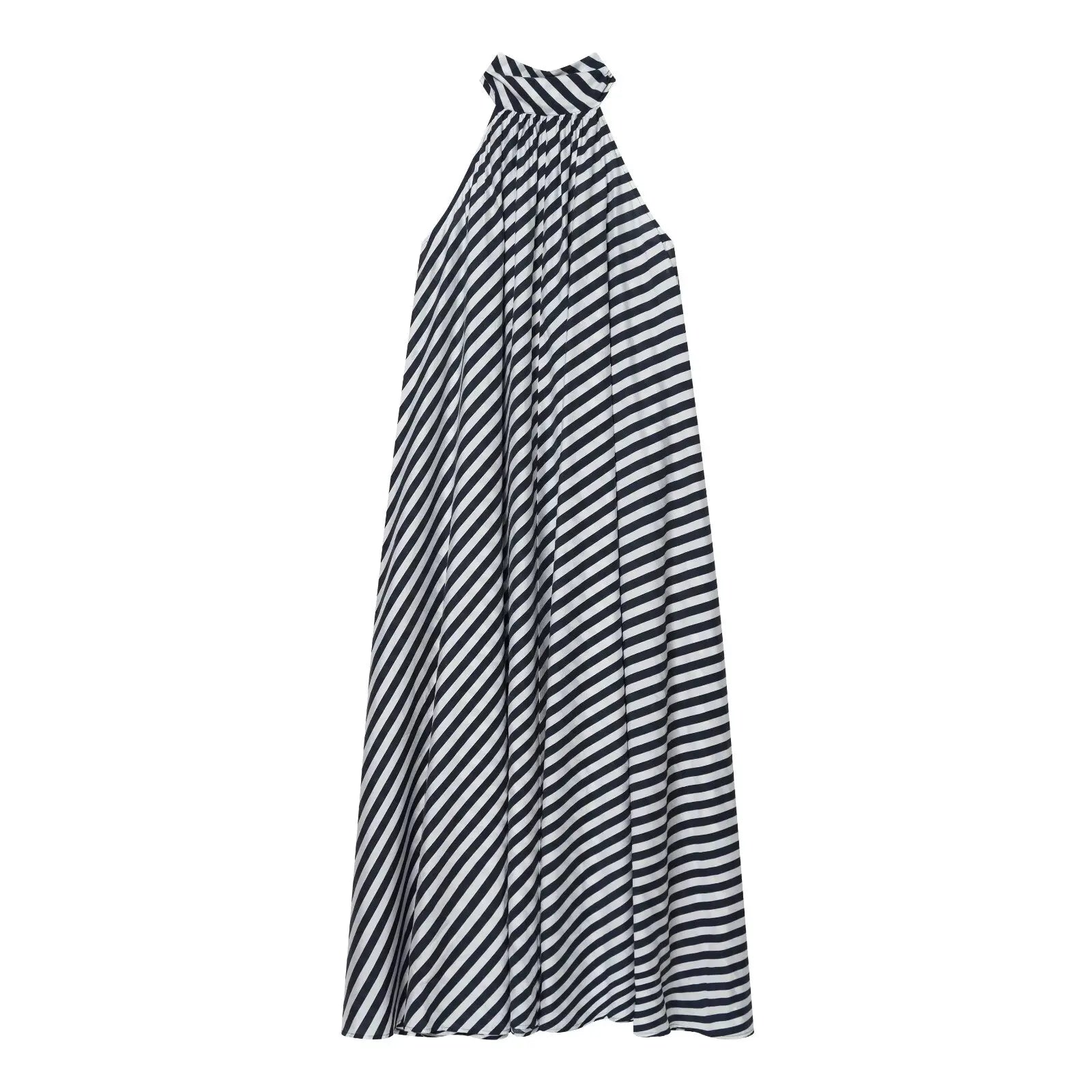 Striped Halter Midi Dresses