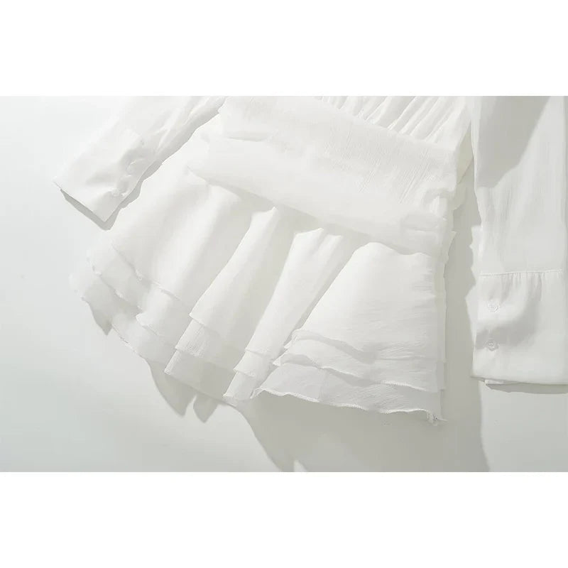 Sexy Semi Perspective White Shirt Dresses
