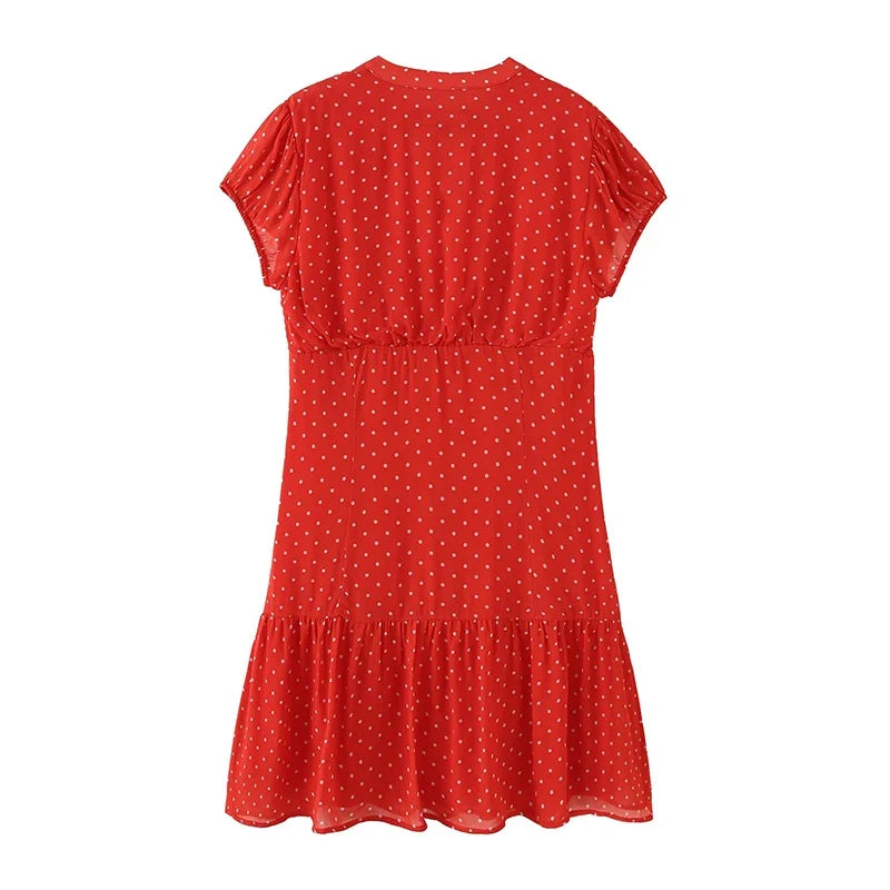 Vintage Red Polka Dot Mini Dresses
