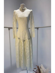 Autumn Design Tassel Lace Mesh Dresses