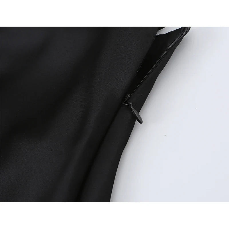 Black Satin Sling Dresses