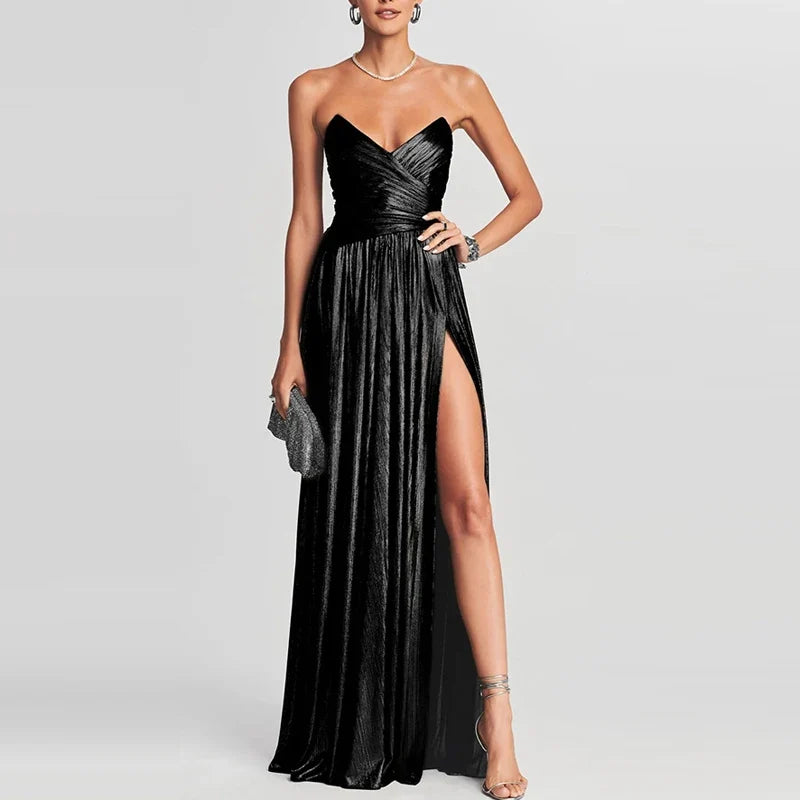Temperament Solid Color Slim Evening Dresses