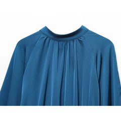 Casual Blue Satin Long Dresses