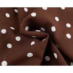 Brown Polka Dot Sleeveless Midi Dresses