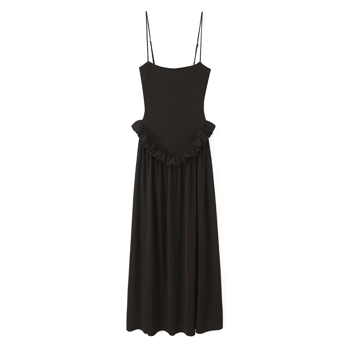 Dark Brown Spaghetti Strap Maxi Dresses