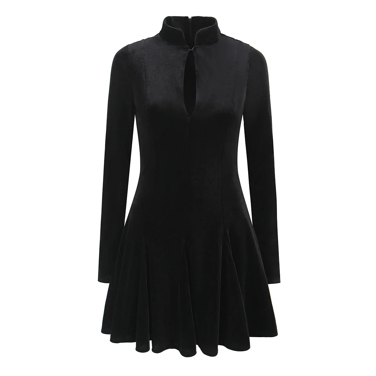 Stand Collar Velvet Vintage Dresses