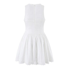 French Elegant White Mini Dresses