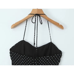 Spice Girls Lace Patchwork Polka Dot Halter Sexy Dresses