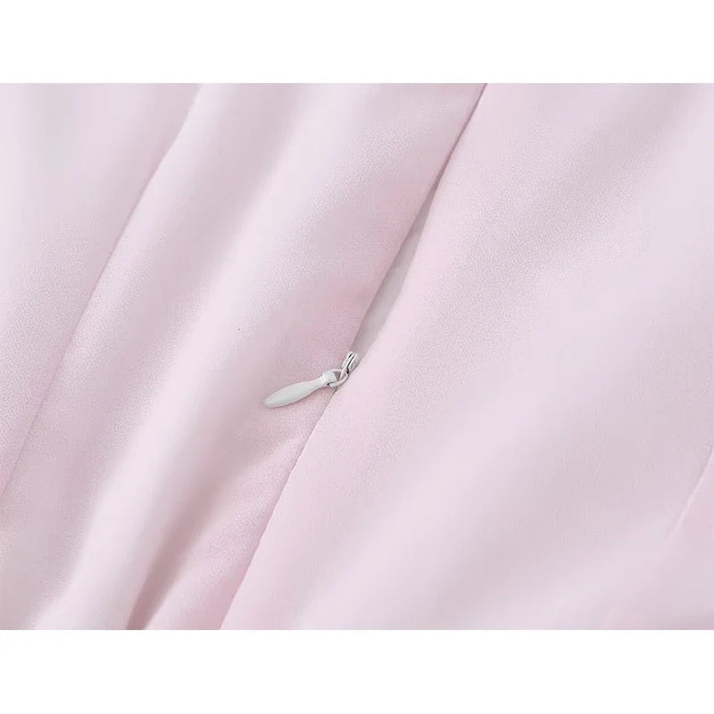 Pink Chiffon Mini Dresses