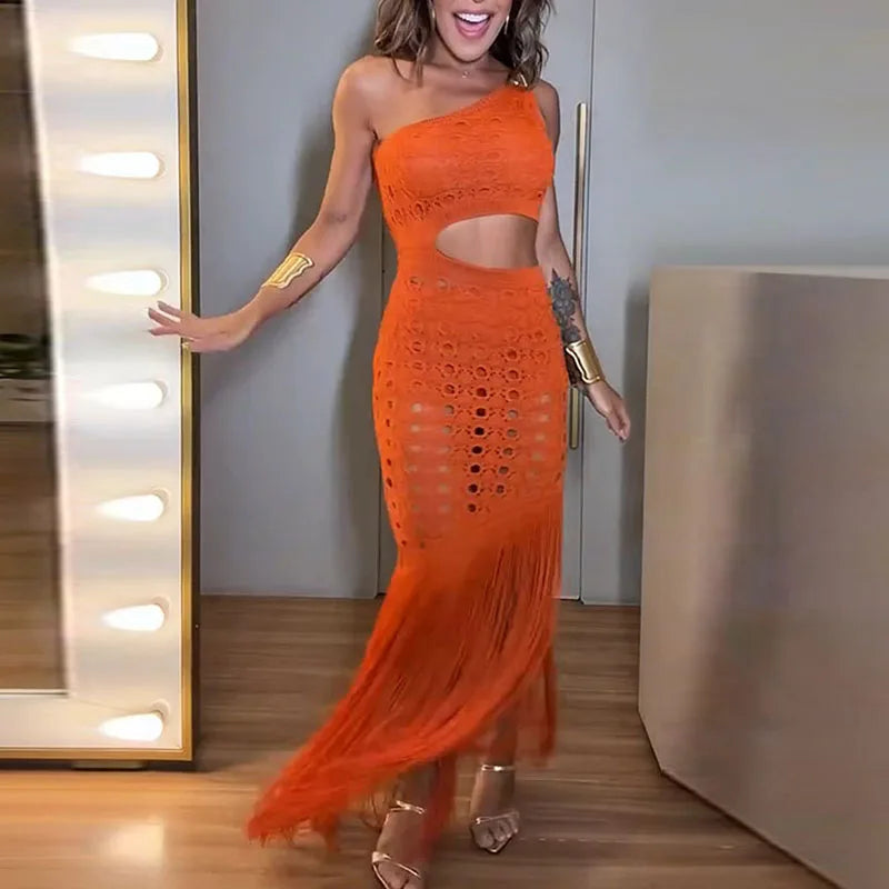 Summer Sleeveless Irregular Fringe Dresses
