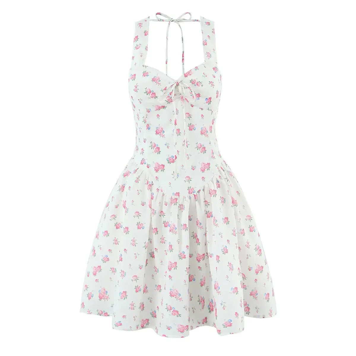 French Style Floral Print Pastoral Holiday Dresses