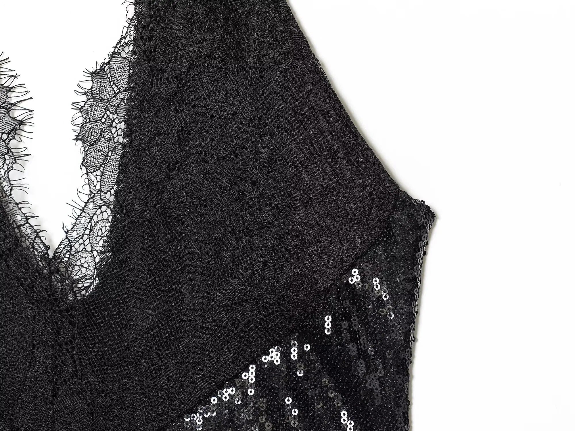 Black Halter Neck Shinny Sequin Mini Bodycon Dresses