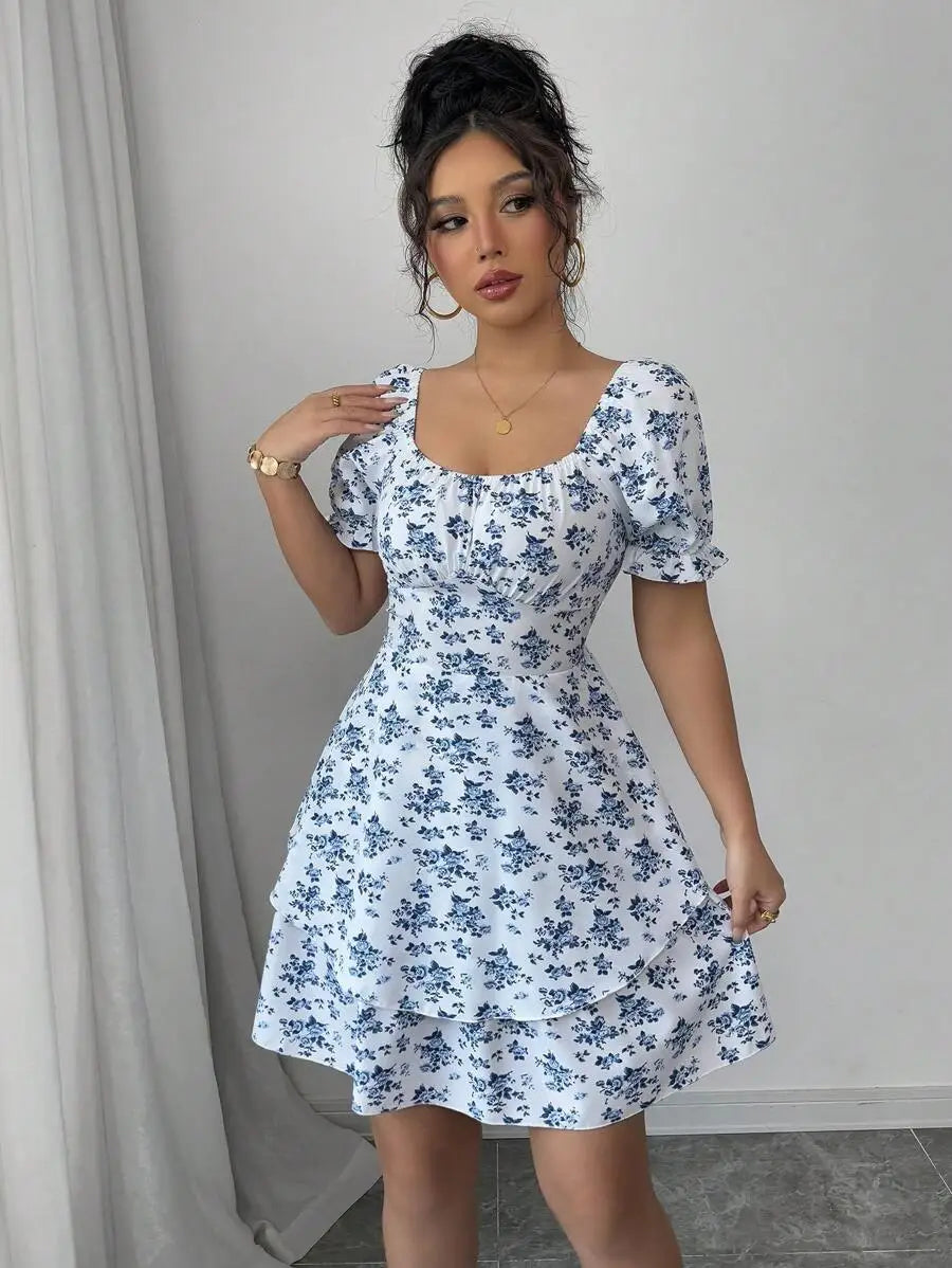 Casual Ditsy Floral Mini Dresses