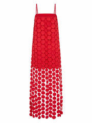 Summer Hollow-out Polka Dot Midi Dresses