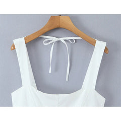 French Retro Square Neck Pleated Hem A-line Mini Dresses