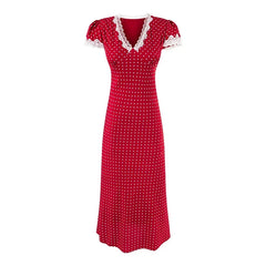 French Polka Dot Red Dresses