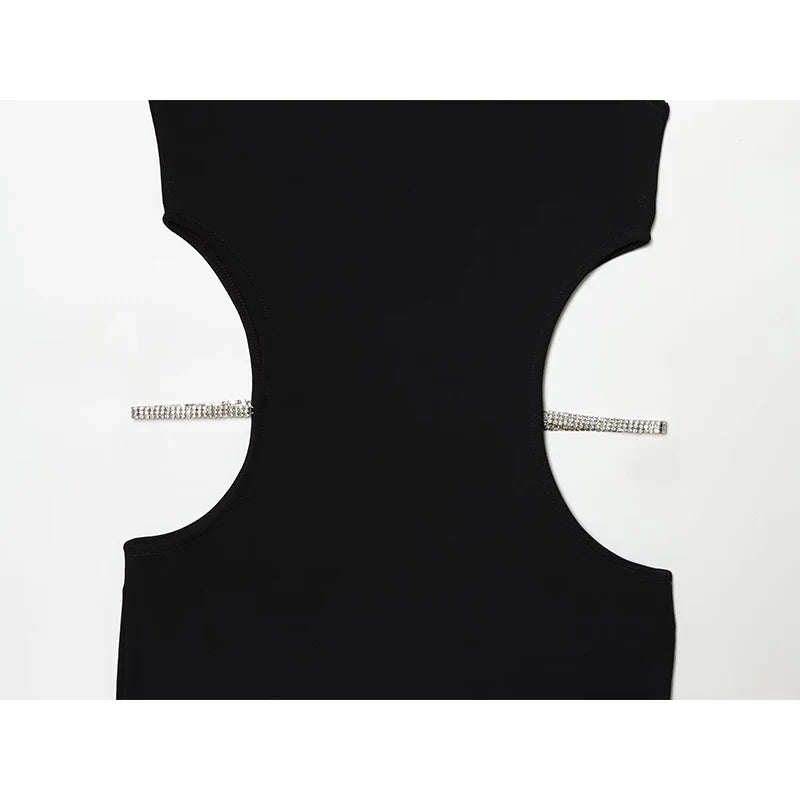 Black Sexy Hollow Out Long Dresses