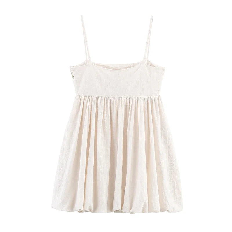 Floral Embroidery Sexy Spaghetti Straps Short Dresses