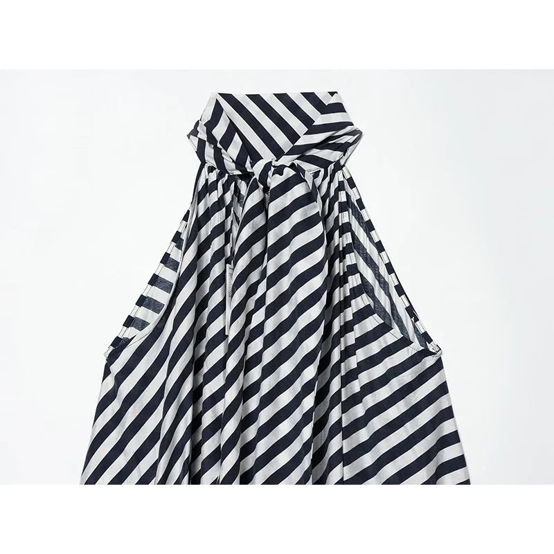 Striped Halter Midi Dresses