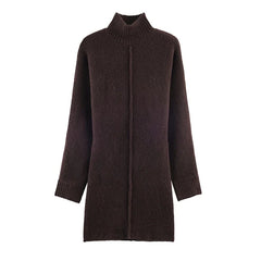 Winter Long Sleeve Turtleneck Soft Knitted Short Dresses